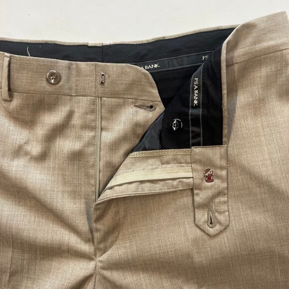Jos A Bank 36 Short Taupe Wool Dress Pants 28” Inseam - Picture 5 of 9